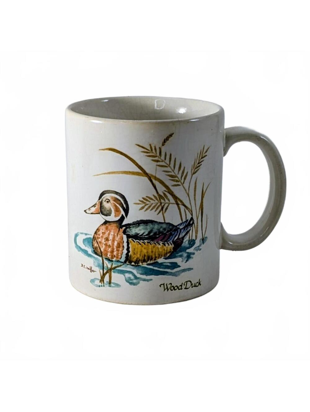 Vtg Wood Duck Ceramic Coffee Mug